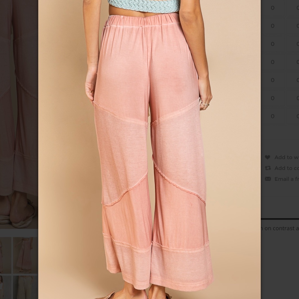 🌼 POL “ Sacred Falls 4 “ POL Wide Leg Mix Fabric Flowy Lightweight Pants 31 - Picture 5 of 5
